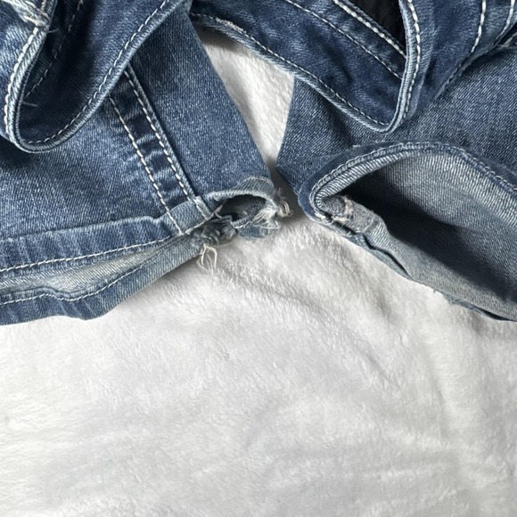 Miss Me Jeans Womens 30 Bootcut Blue Denim JP5809B4 Cross Embroidered Rhinestone - Picture 12 of 12